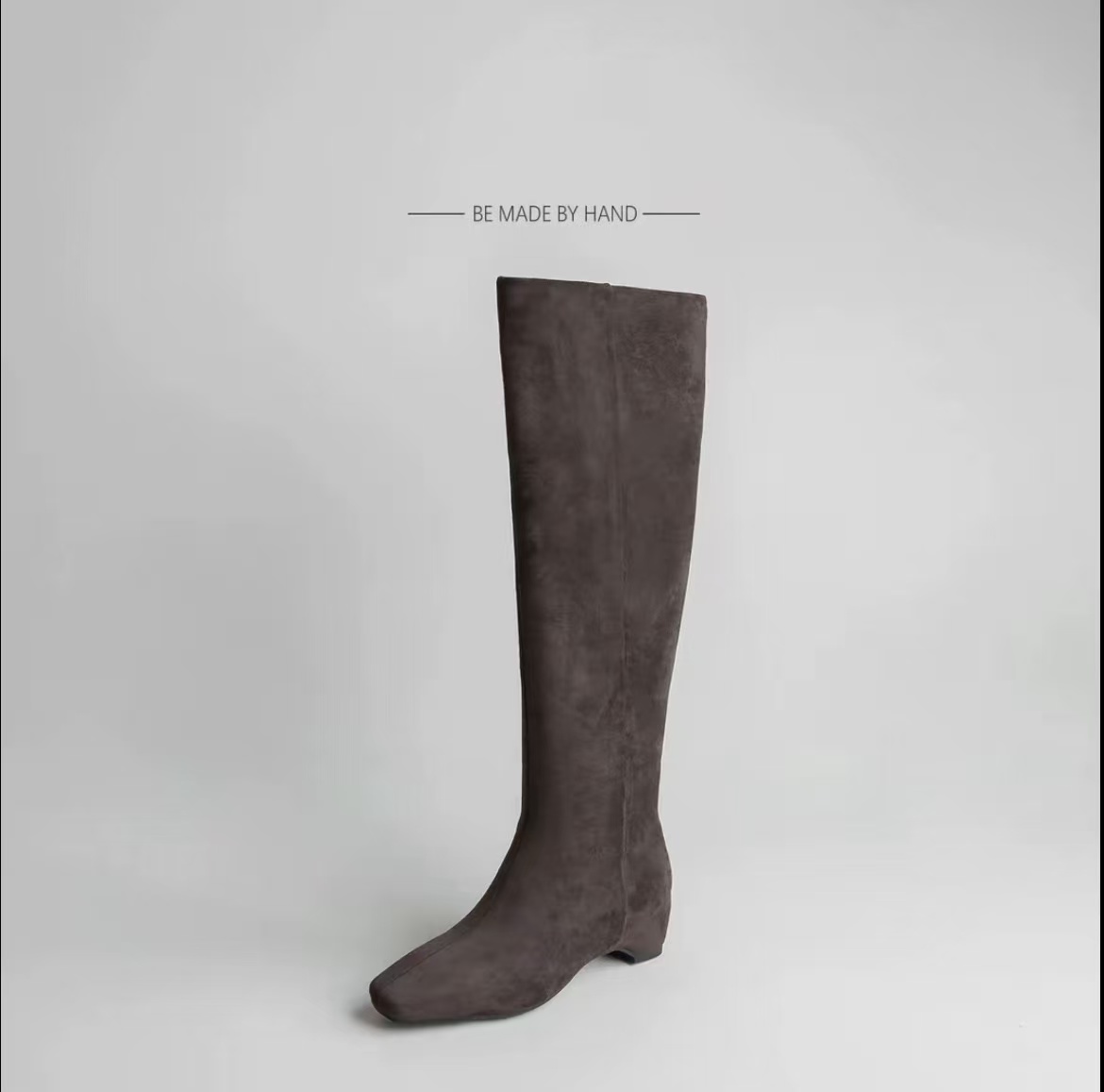 【平跟2.5cm】内增高时尚长筒时装靴高筒靴百搭方头秋冬6120