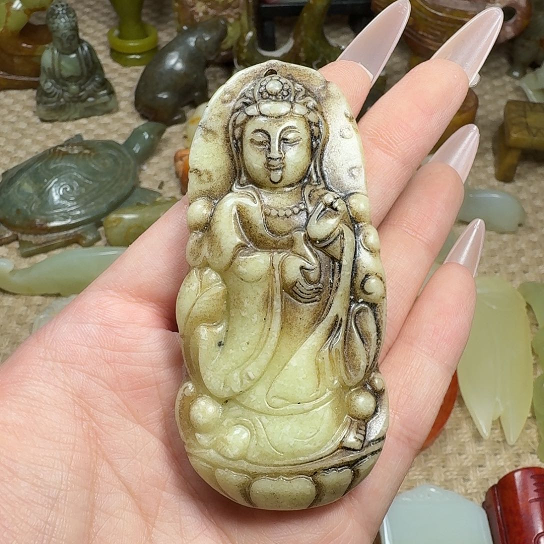 白玉菩提吊坠挂件