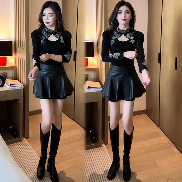 设计感上衣洋气质修身显瘦小个子百搭T恤打底衫413
