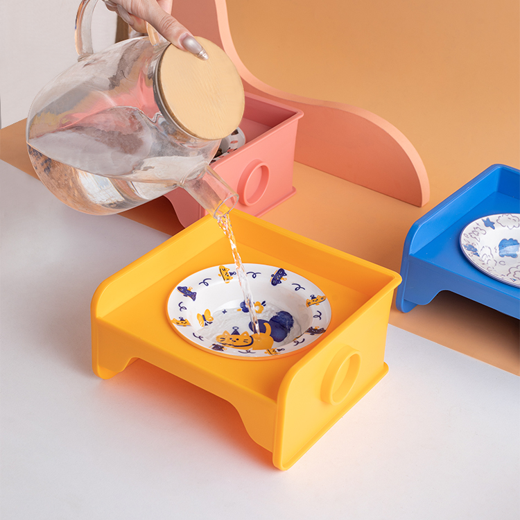 陶瓷宠物碗增高护颈陶瓷猫碗创意猫碗狗碗防打翻马克龙猫碗防漏嘴