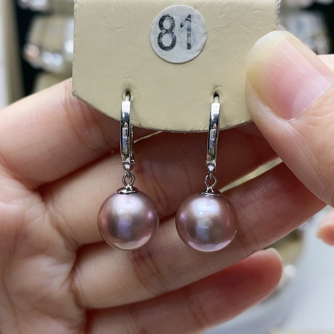 淡水珍珠耳饰银S925镶嵌