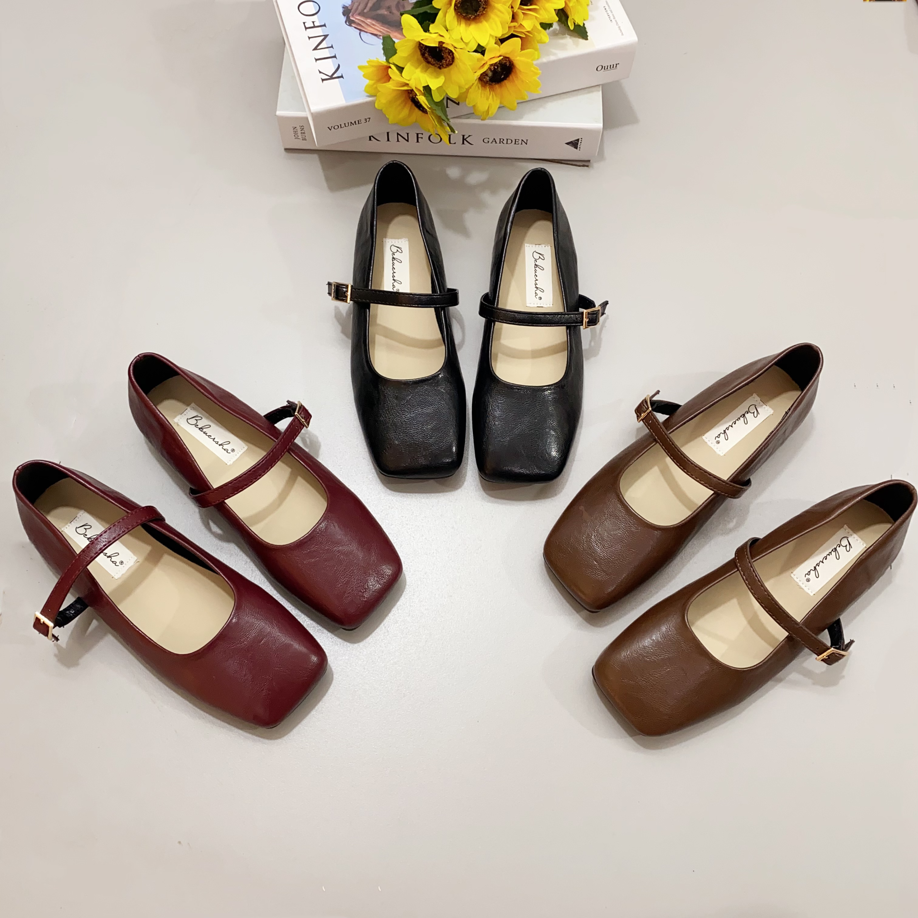 法式玛丽珍女2025春季新款复古百搭软底浅口单鞋方头温柔奶奶鞋女