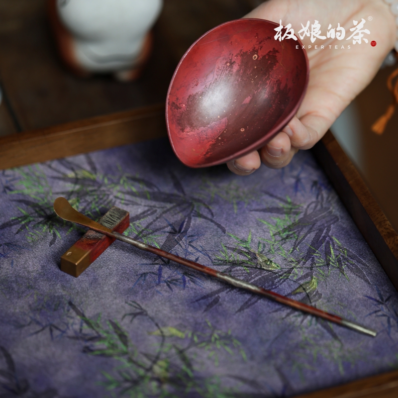 板娘的茶 全手工紫铜螃蟹茶则茶针茶枕茶勺三件套茶道具茶周边
