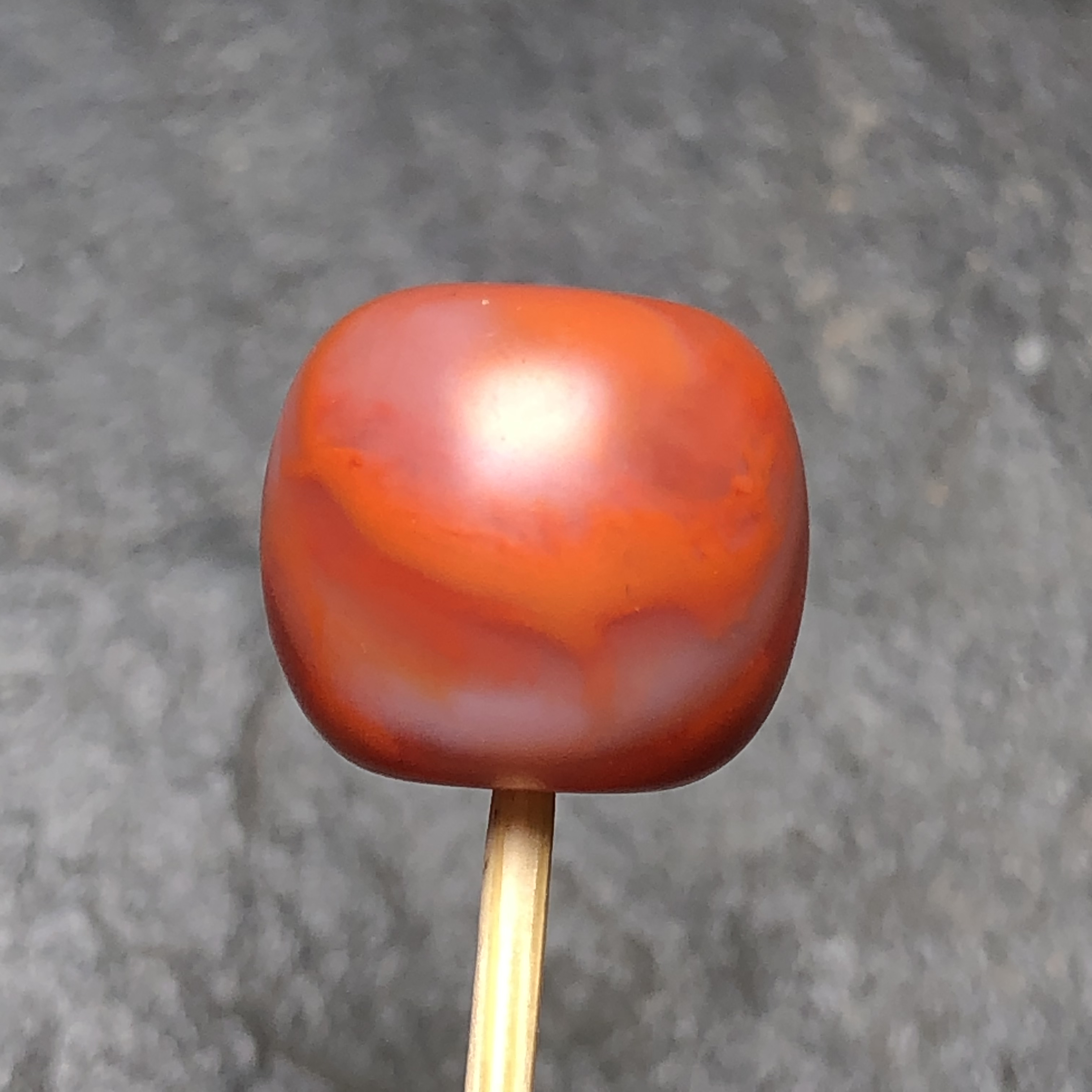 原矿南红玛瑙手工打磨老型珠高13直径14.2毫米无裂