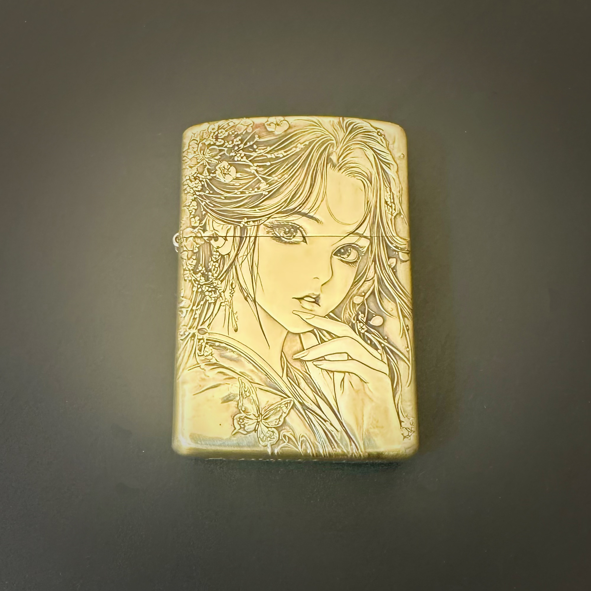 ZORRO烈焰打火机工作室出品，蝴蝶仙子精工浮雕创意个性砂轮打火机