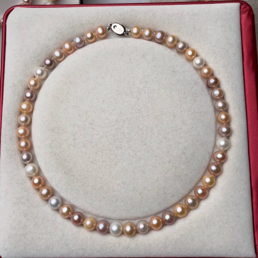 颈饰淡水珍珠银S925镶嵌9-10mm