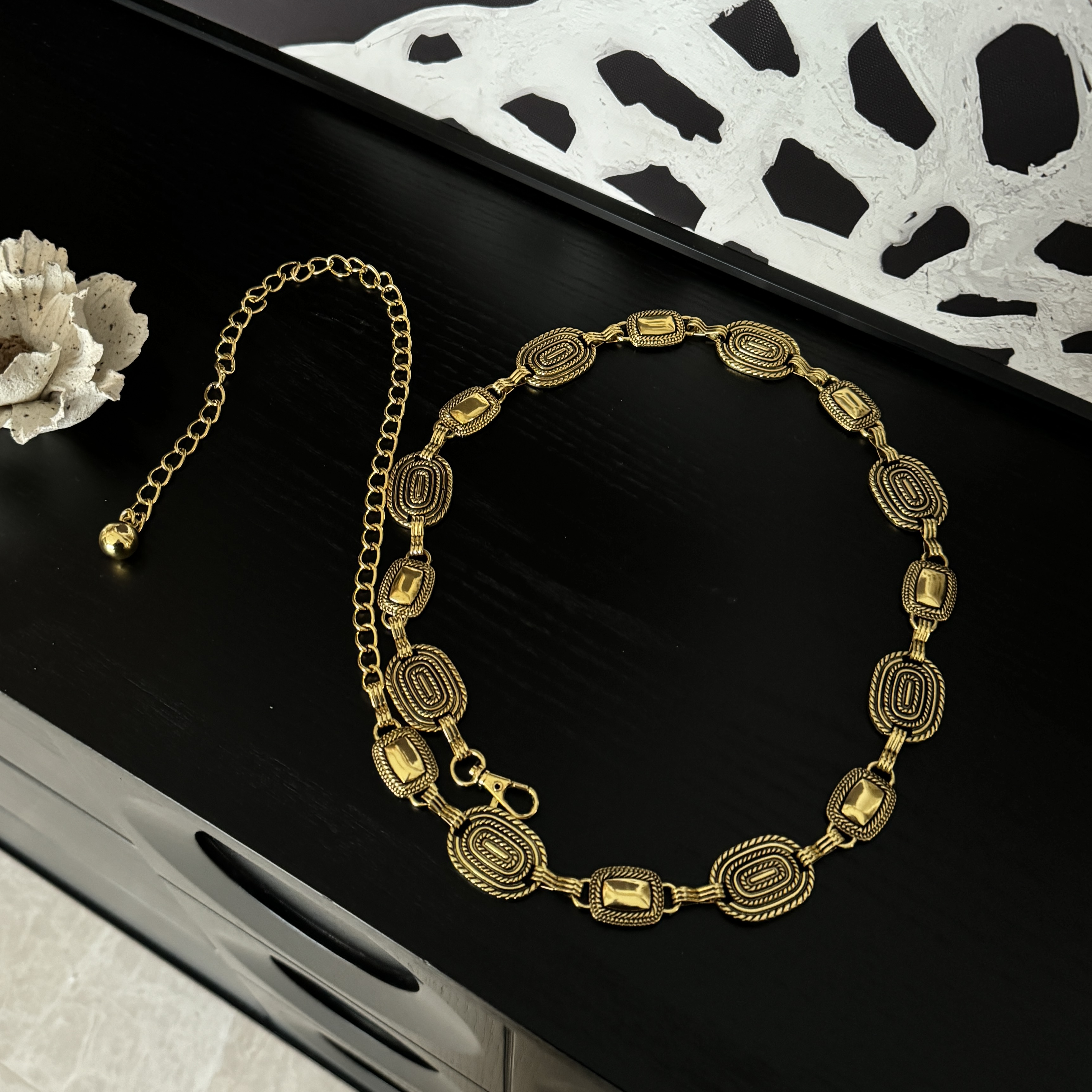 芝芝【复古女王】中古法式百搭女士腰链民族风百搭配饰