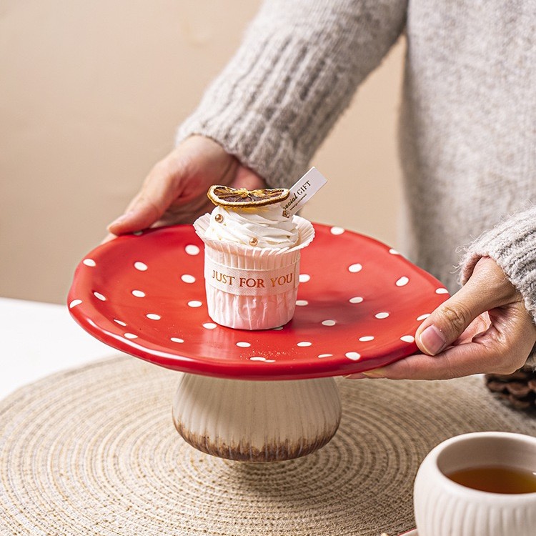 蘑菇高脚托盘点心盘水果盘