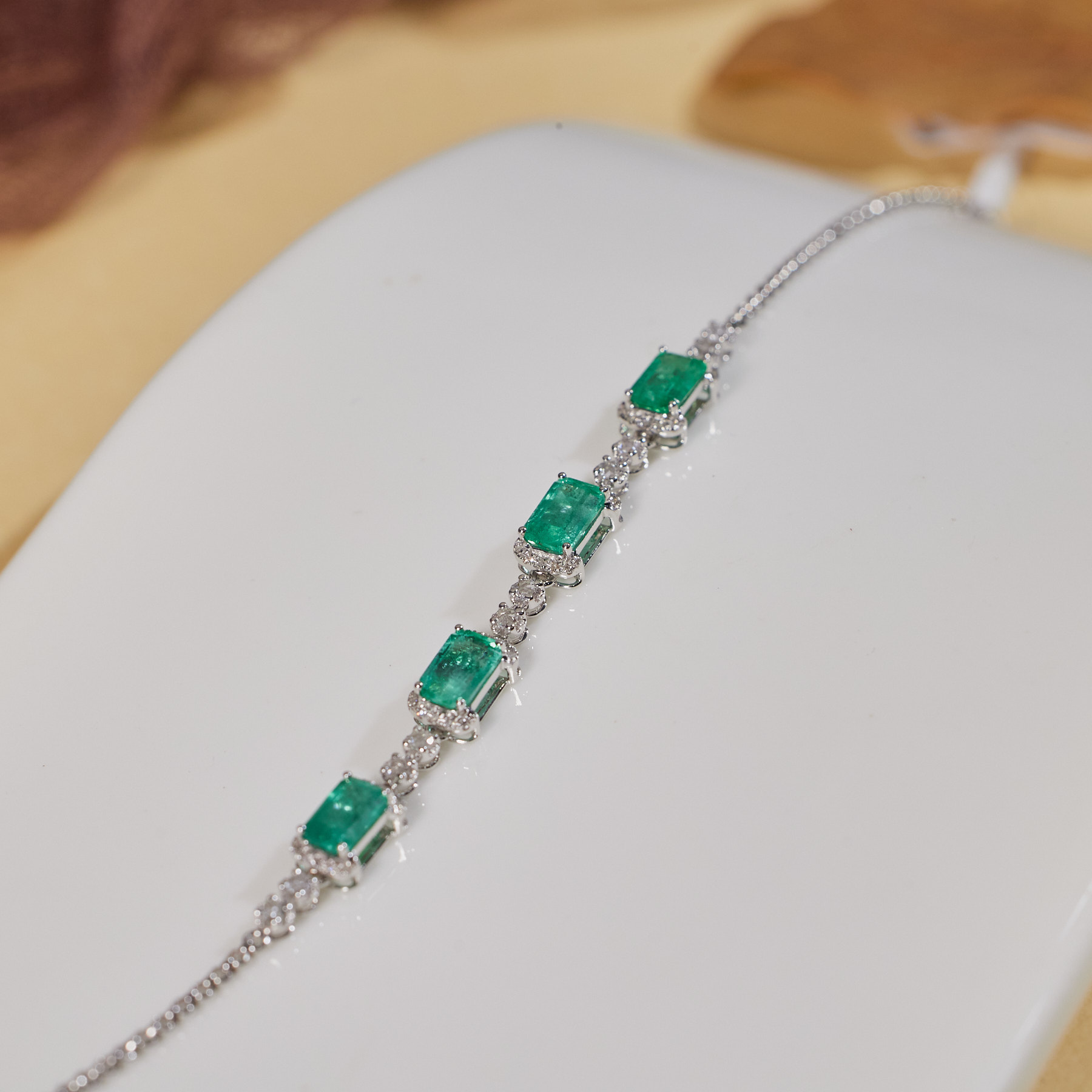 【玉峰珠宝丨安娜严选】祖母绿手链18K金【U8424】多样性发一