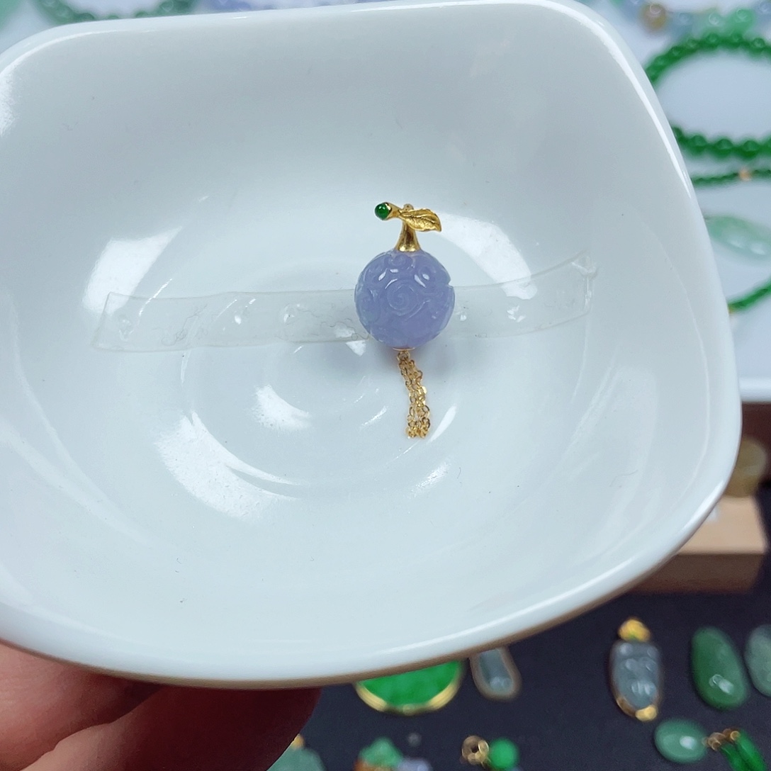 翡翠18K金镶嵌手链天然缅甸翡翠A货卡12.3