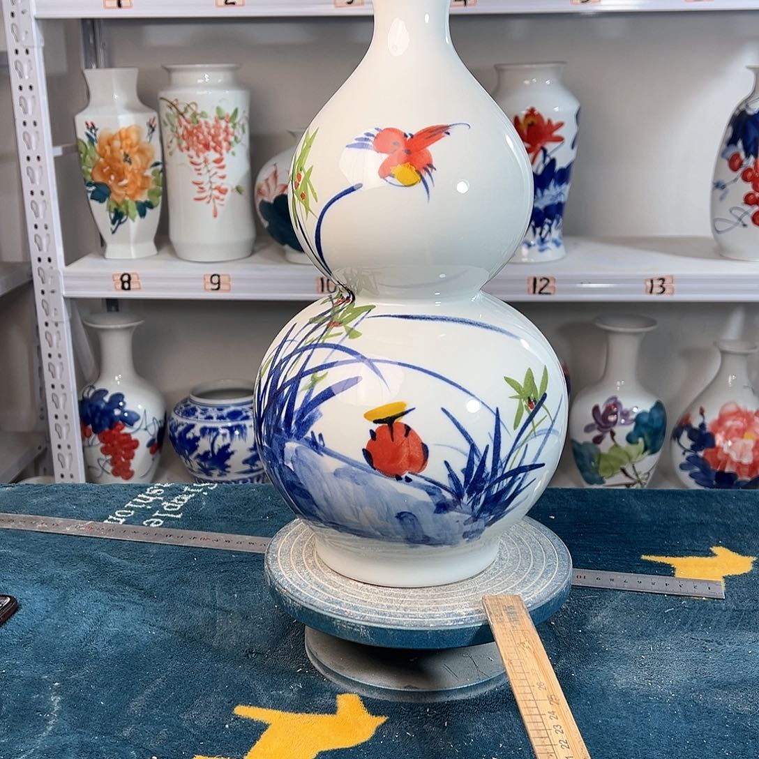 摆件景德镇陶瓷葫玉鸟