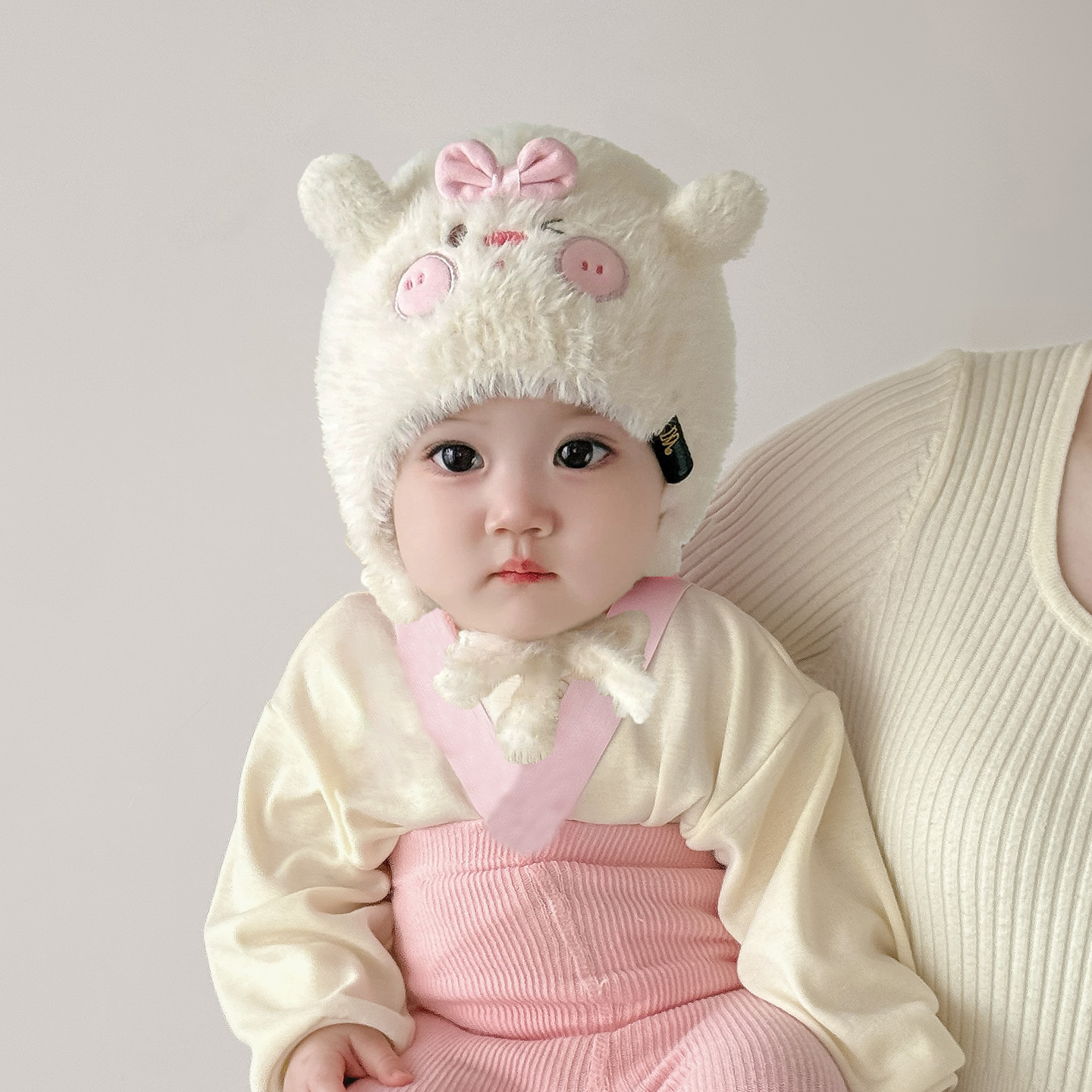 XINGDUOXIONG/星朵熊婴儿帽子秋冬宝宝毛绒帽新生儿女护耳防风男