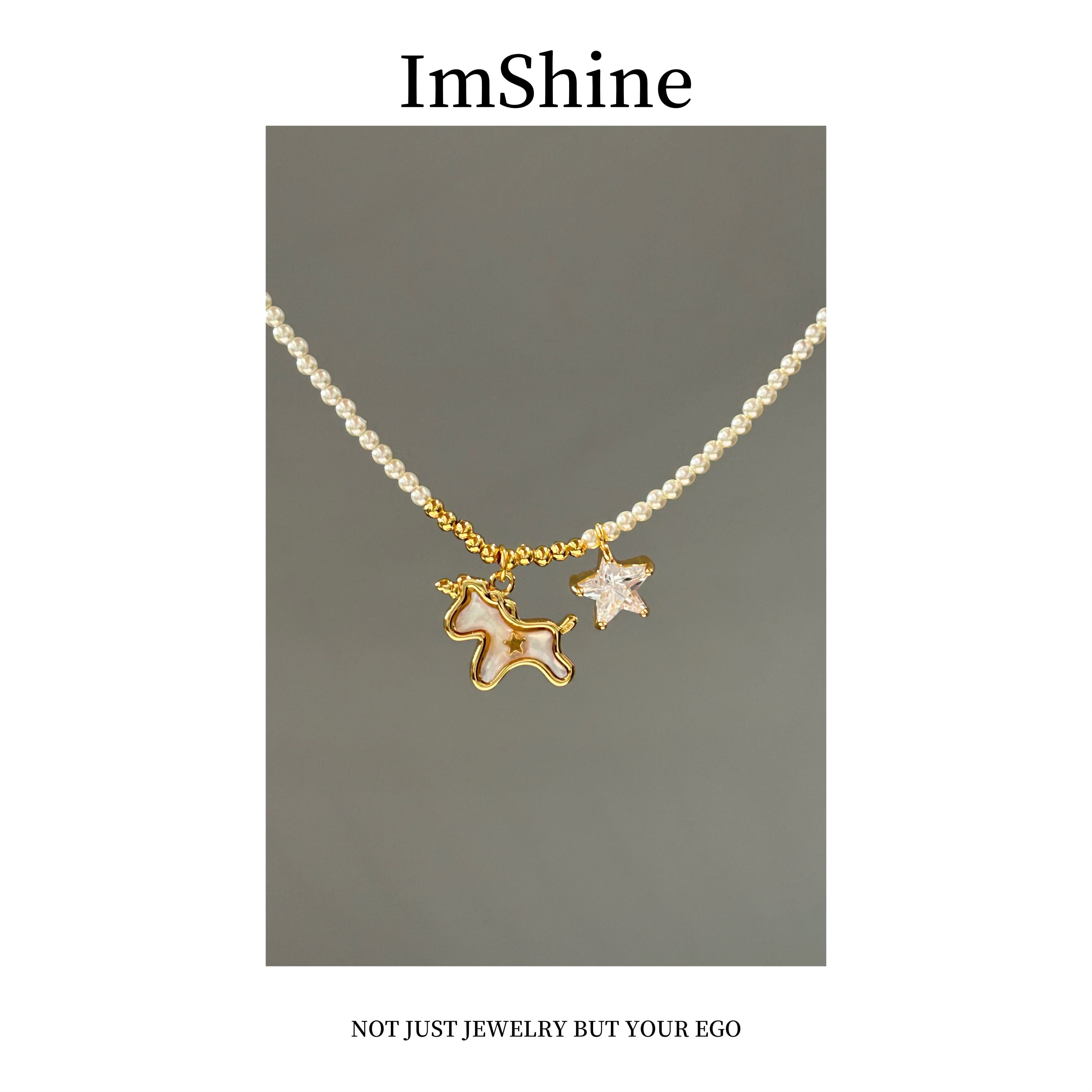 铜合金项链 星星小马·串珠温柔甜美小众精致锁骨链dx06