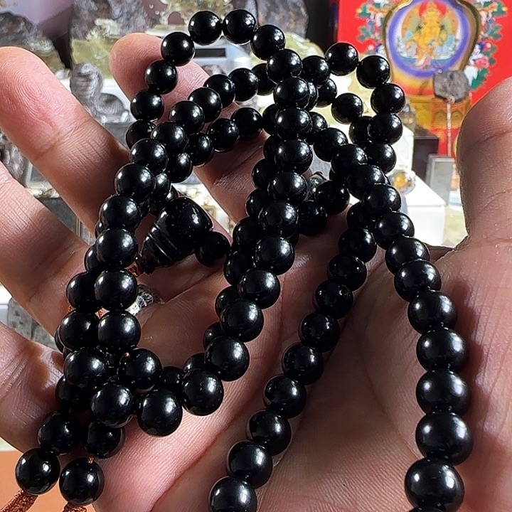 达***艾大理石磁石雷公墨108串