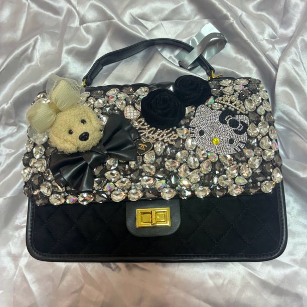 337手工DIY新款定制镶钻可手提斜挎包包时尚潮流百搭个性包