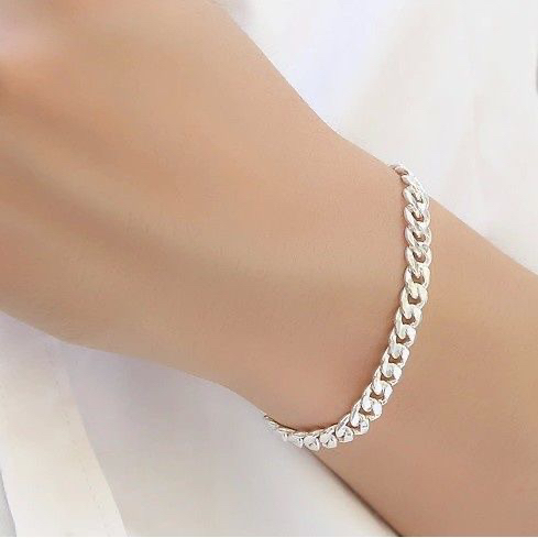 足银马鞍手链男女同款卡6—001