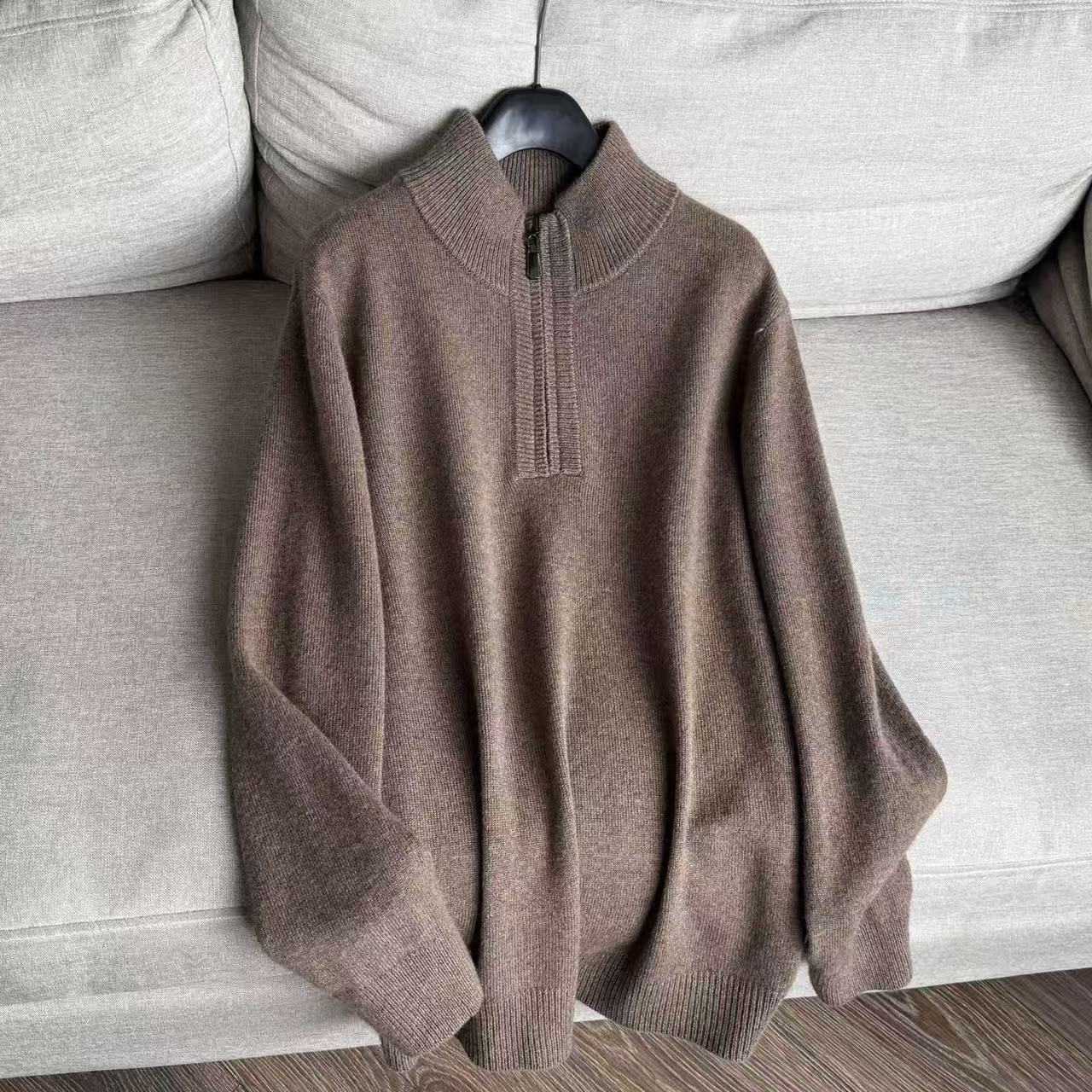 K091日系极简轻奢100羊毛男士长袖毛衣打底