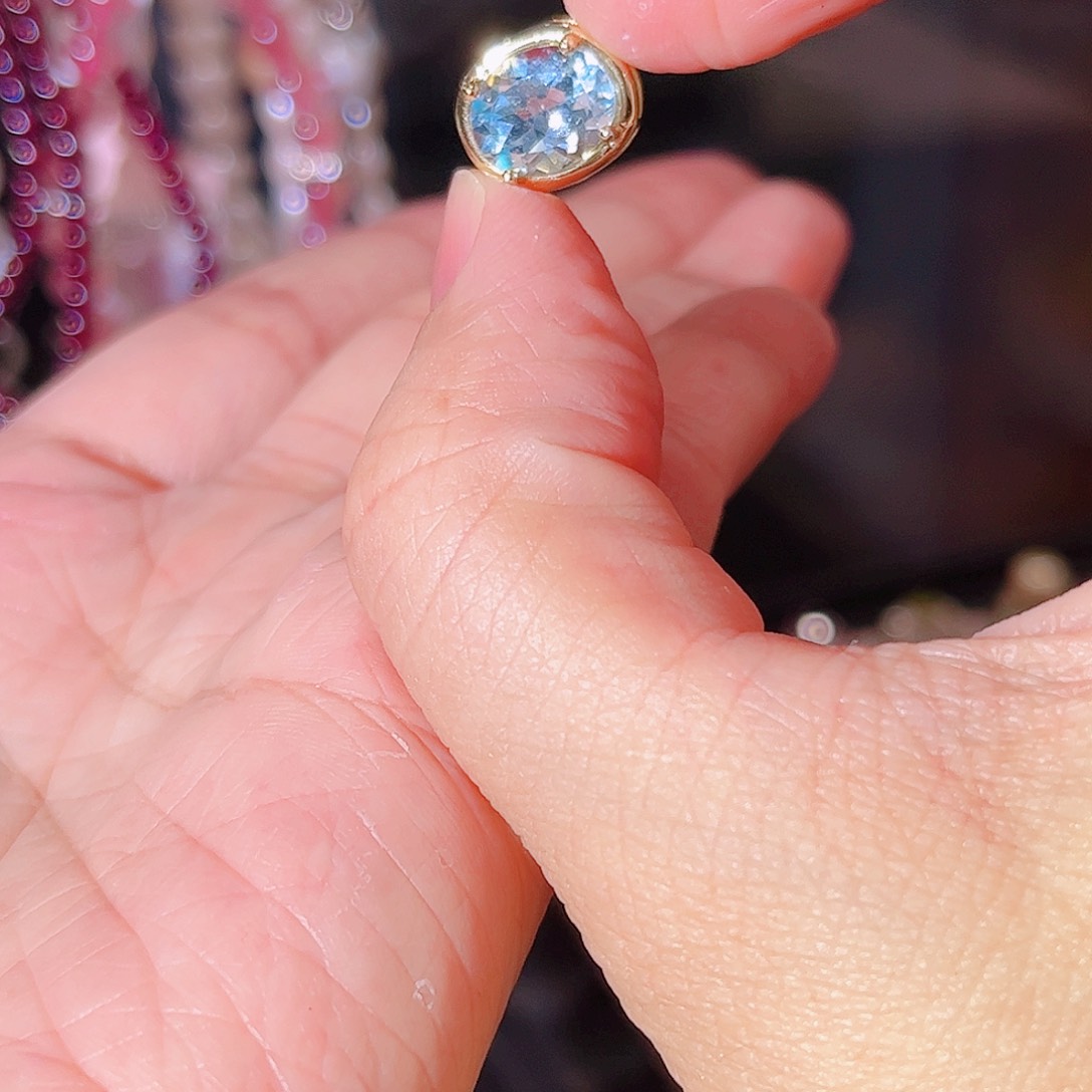 蓝宝石颈饰银S925镶嵌