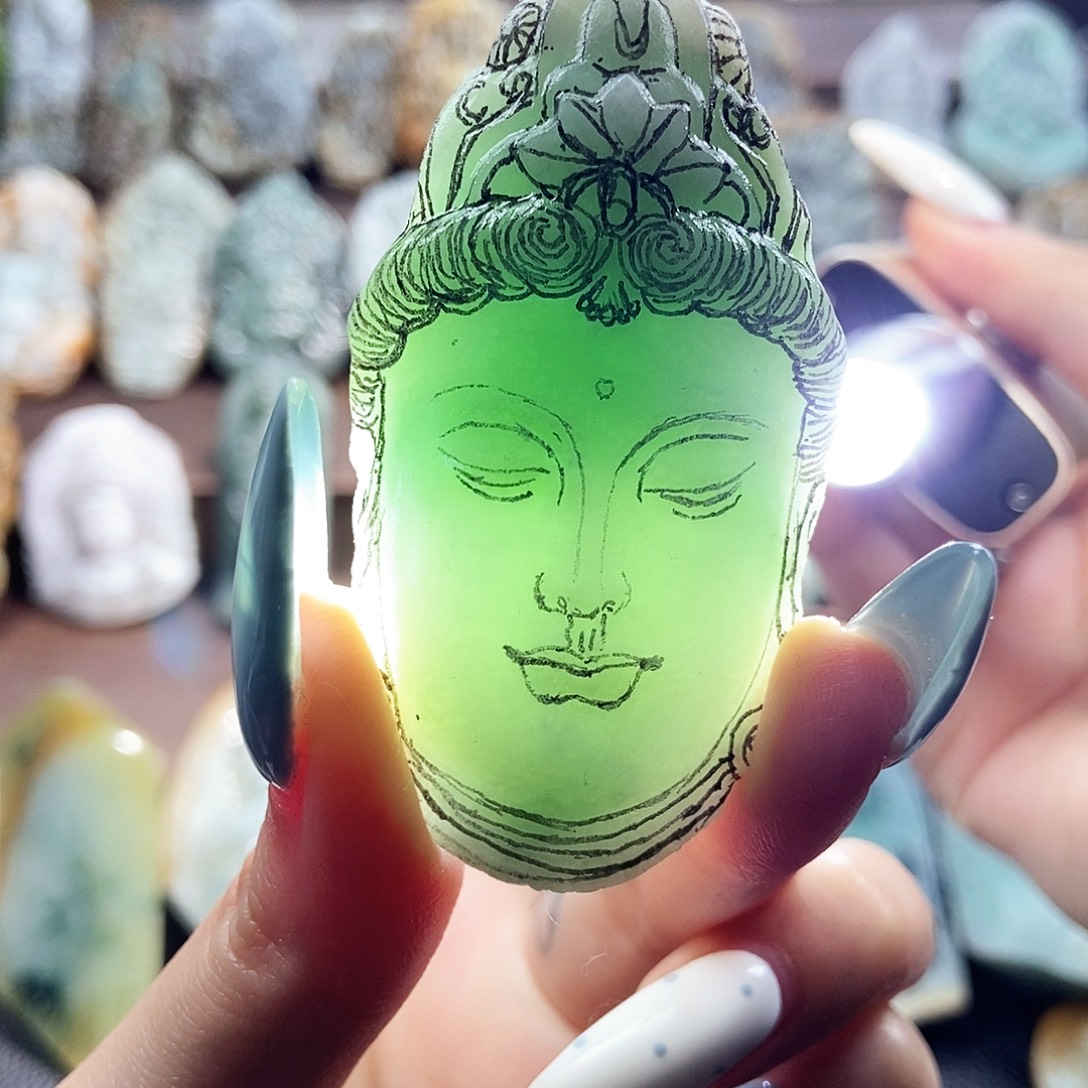 定制翡翠未镶嵌包开脸精修抛光打磨
