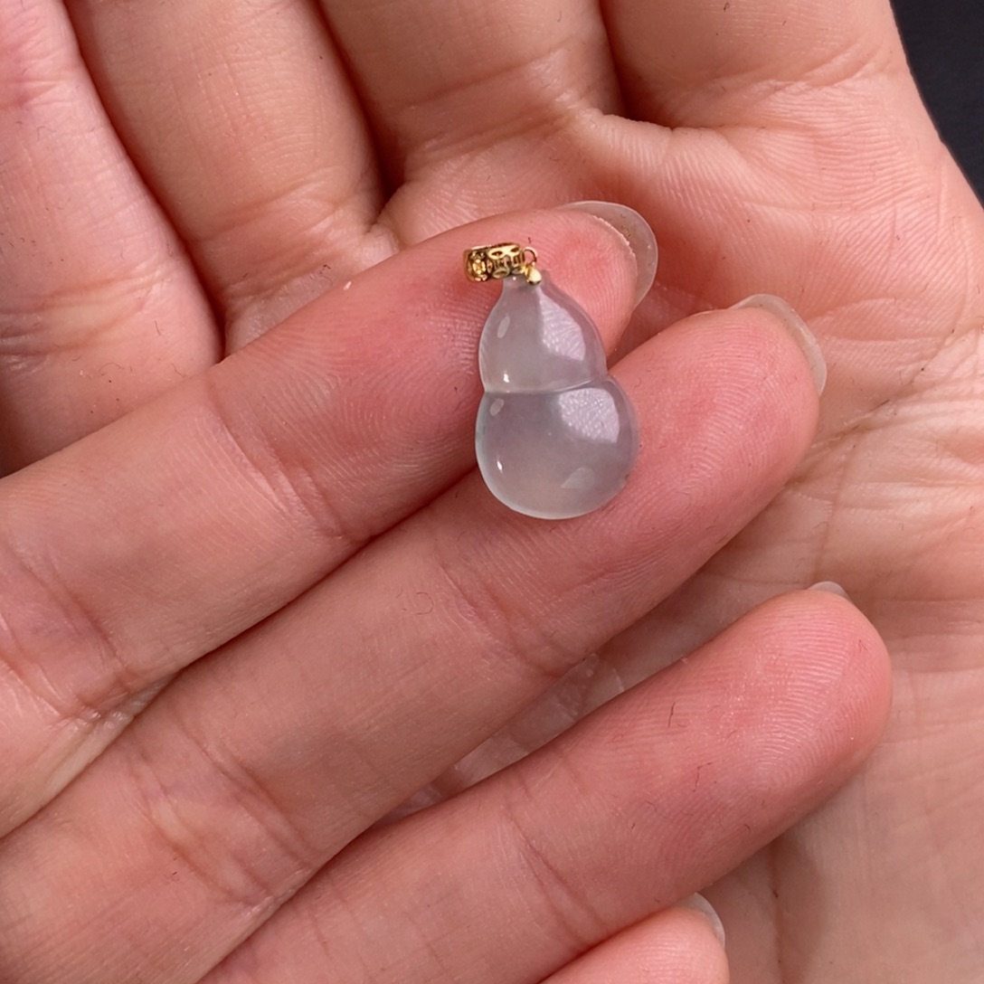 翡翠颈饰18K金镶嵌葫芦