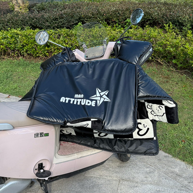 2025新款电动车挡风被冬季加棉加绒保暖防水遮风护腿防风罩通用款