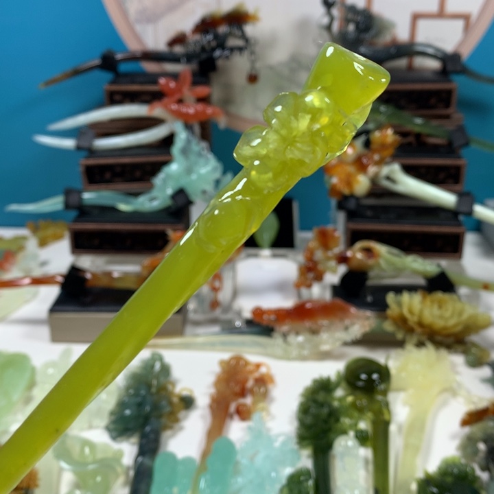 蛇纹石玉发簪未镶嵌