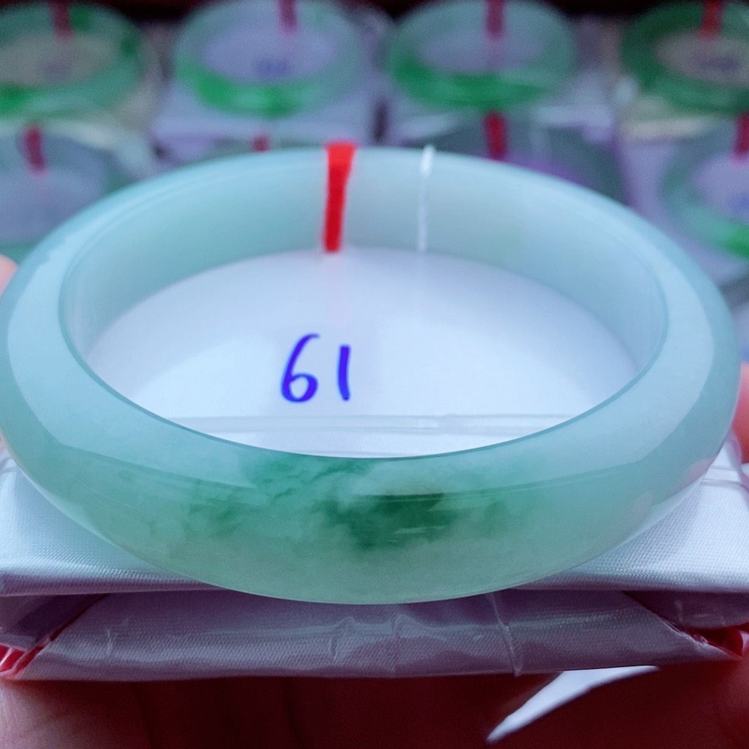 翡翠手镯未镶嵌0213-61圈口 飘花