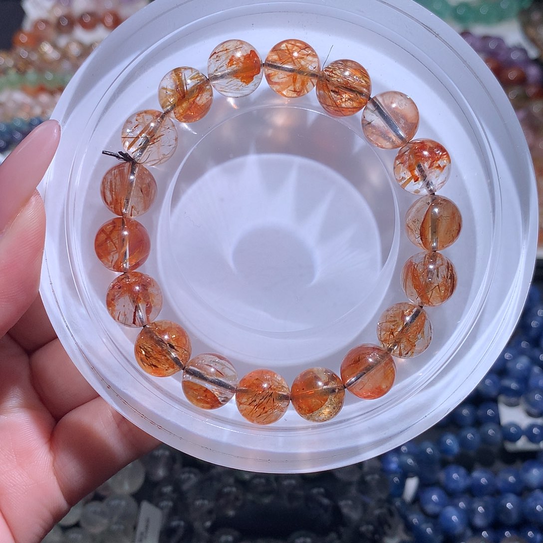 未镶嵌手链水晶冰透金红黑金超11咪