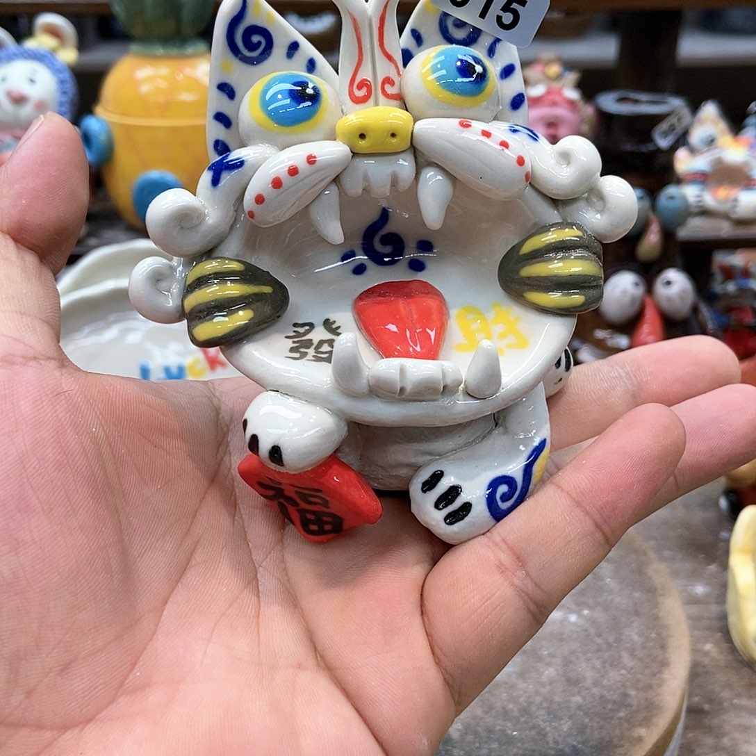 摆件直播间手工抽象陶瓷摆件015