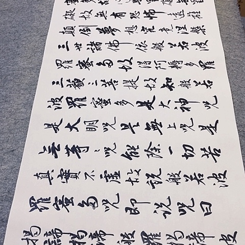 扇子忆*南心经行书作品