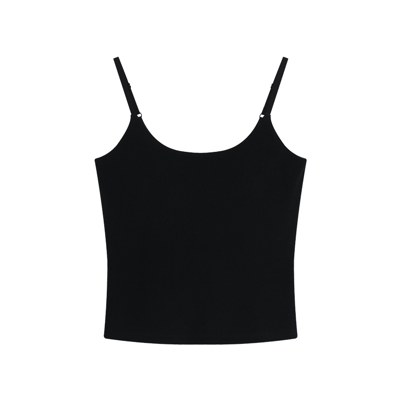 女式云绒罗纹模杯吊带