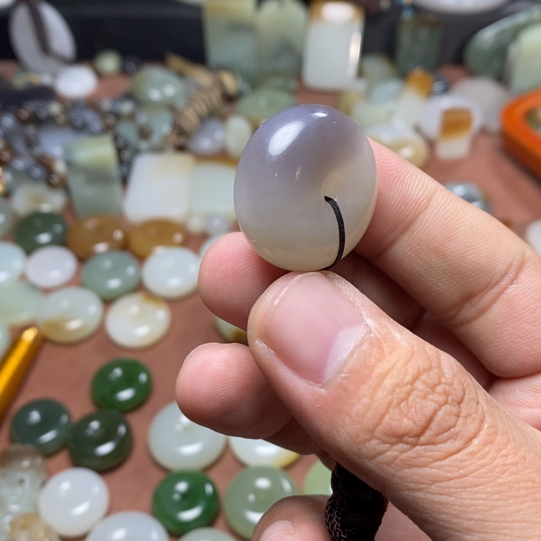 和田玉吊坠(不含链)未镶嵌紫*