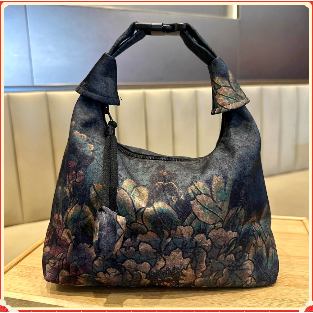 香云纱包包女国风单肩包斜挎包手拎托特包中年妈妈包28×18W