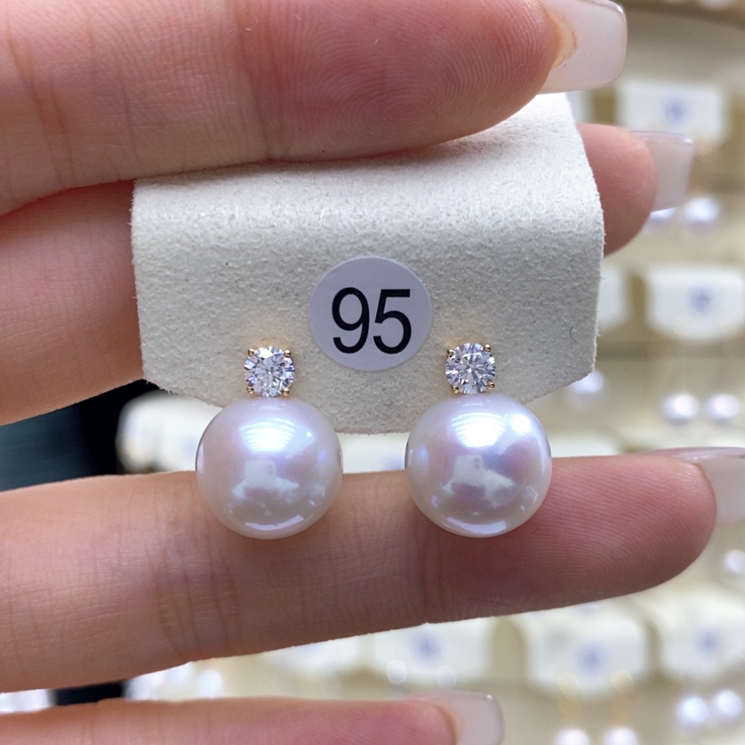 淡水珍珠耳饰18K金镶嵌