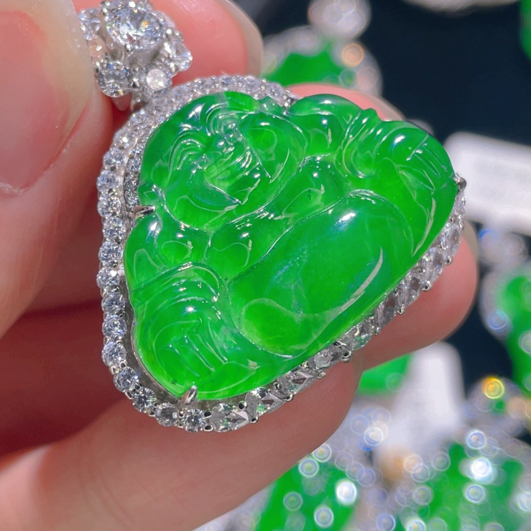 翡翠吊坠(不含链)银S925镶嵌