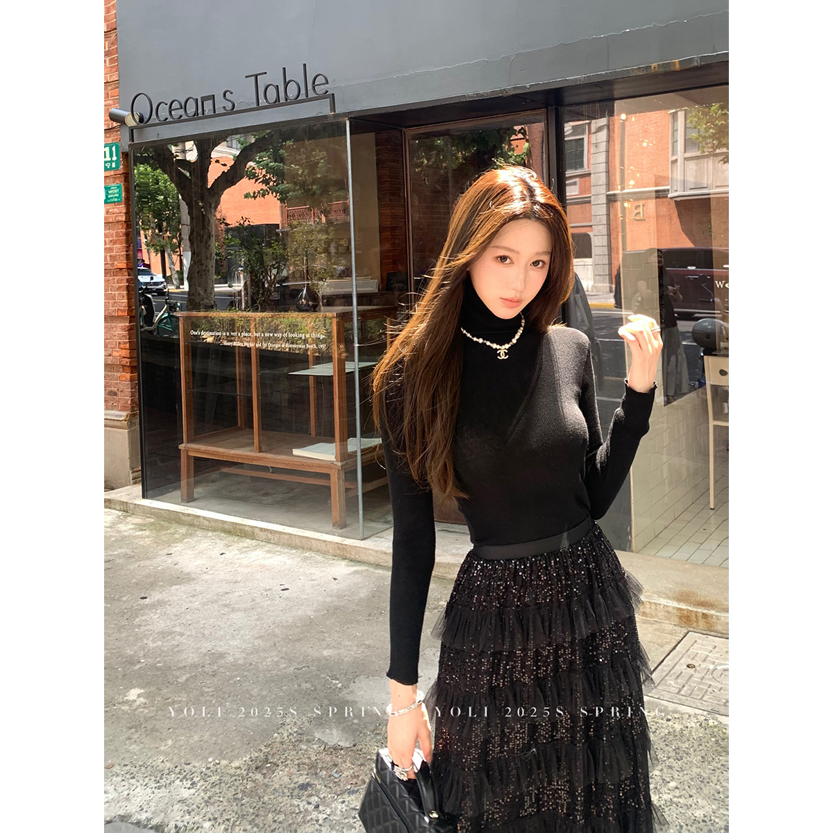 YOLI张宥利 "氛围打底衫"羊毛打底百搭针织衫