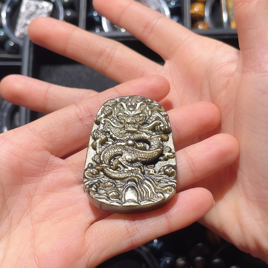 黑曜岩吊坠(不含链)未镶嵌纯***暖