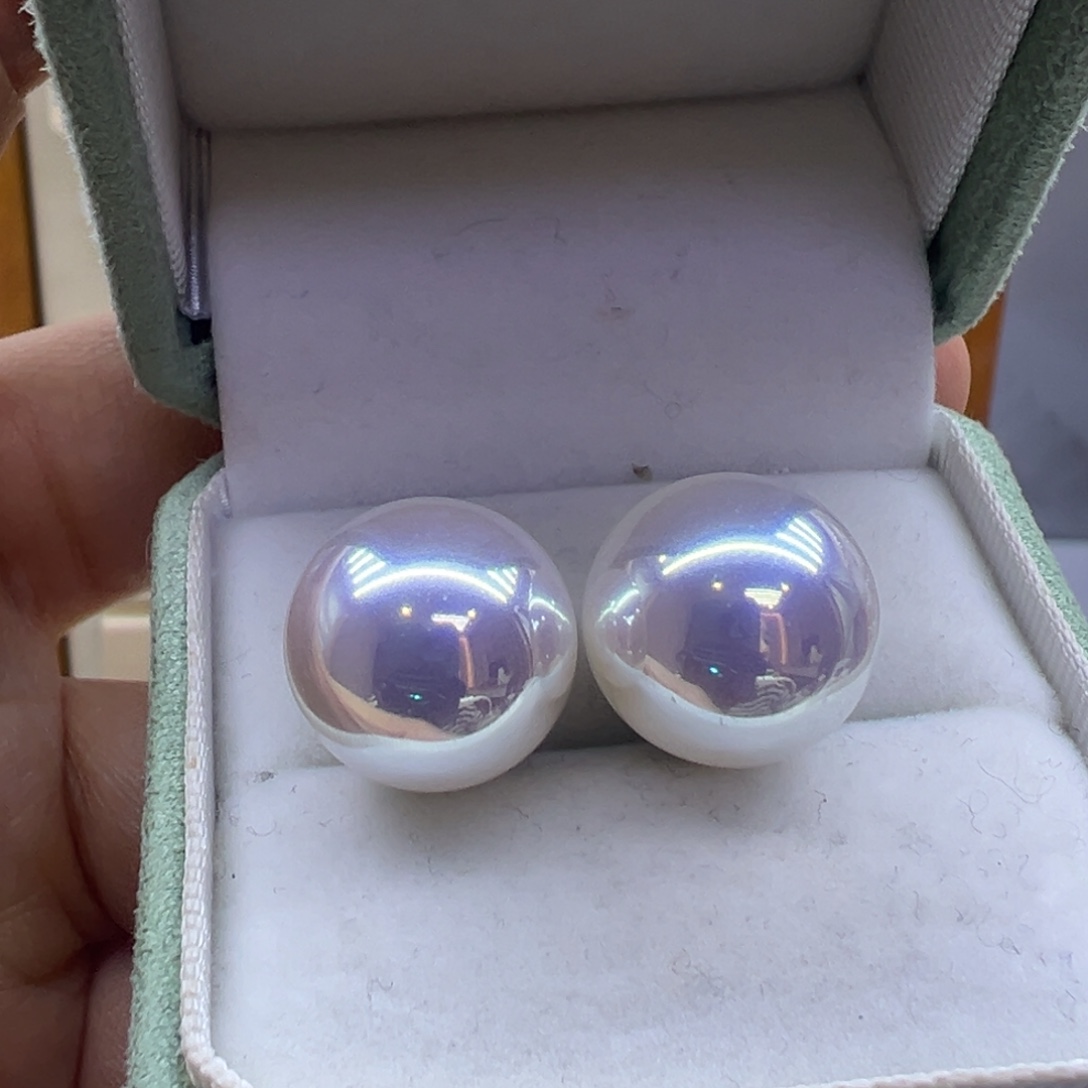 耳坠18K金镶嵌淡水珍珠