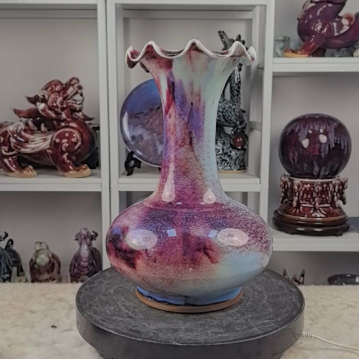 摆件钧瓷摆件神後鎮鈞瓷