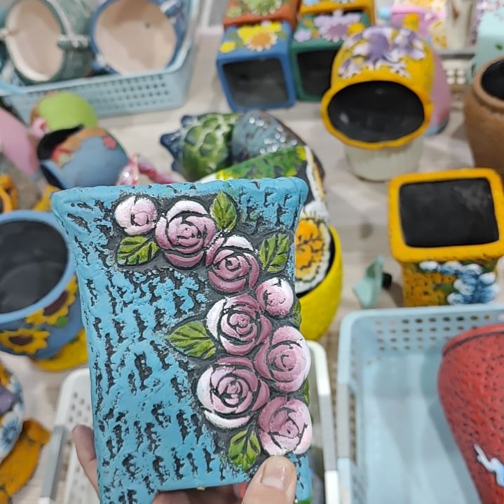 红陶吸水透气的白陶花盆凑满12发货