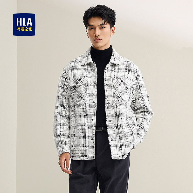 【休闲风】HLA海澜之家夹克男25秋冬新款经典翻领挺括有型外套男