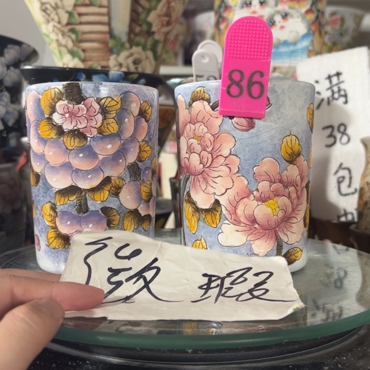景德镇手绘花盆满38包邮偏远地区除外