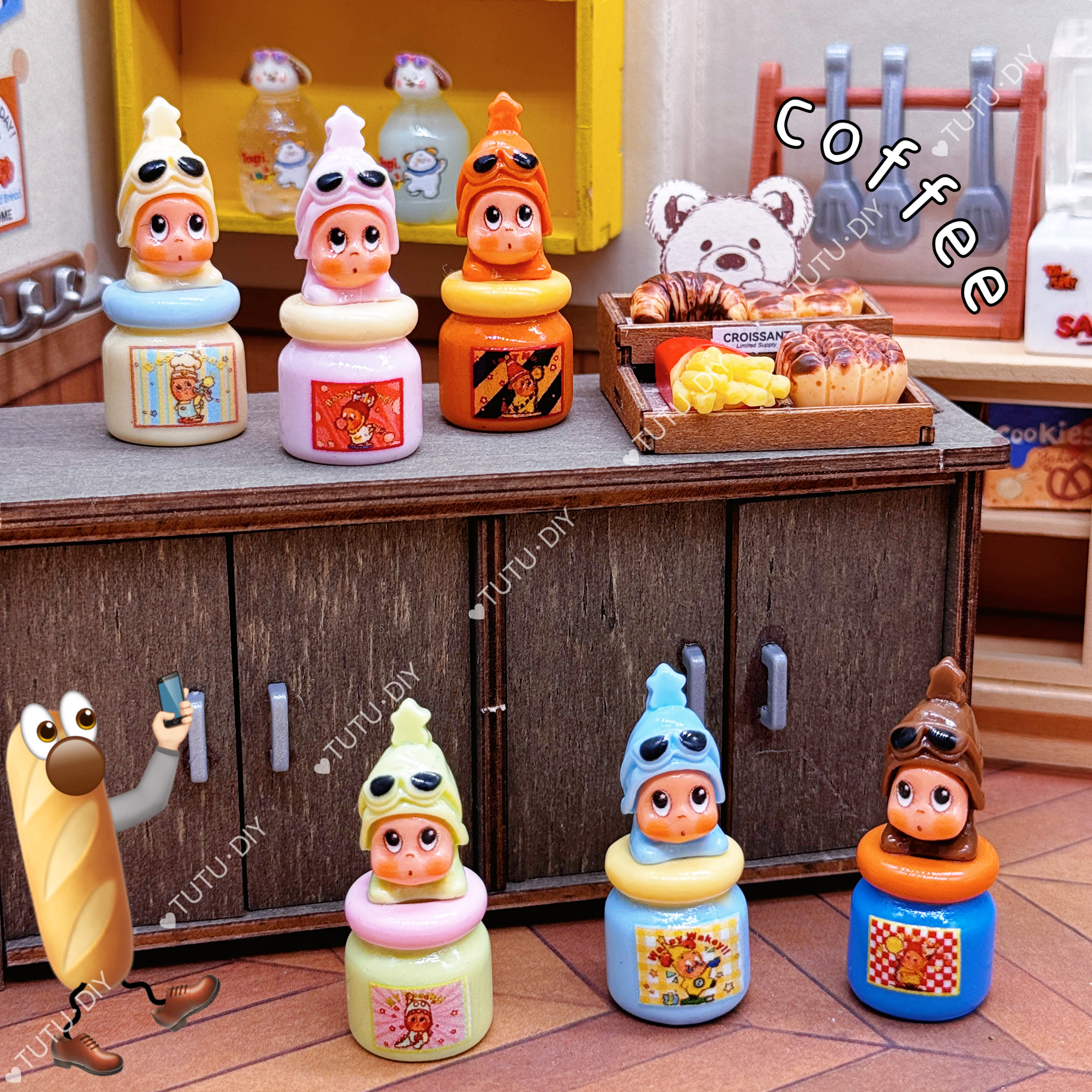 【TUTU定制 】星星人香薰瓶--DIY食玩树脂可爱创意卡通手机挂件