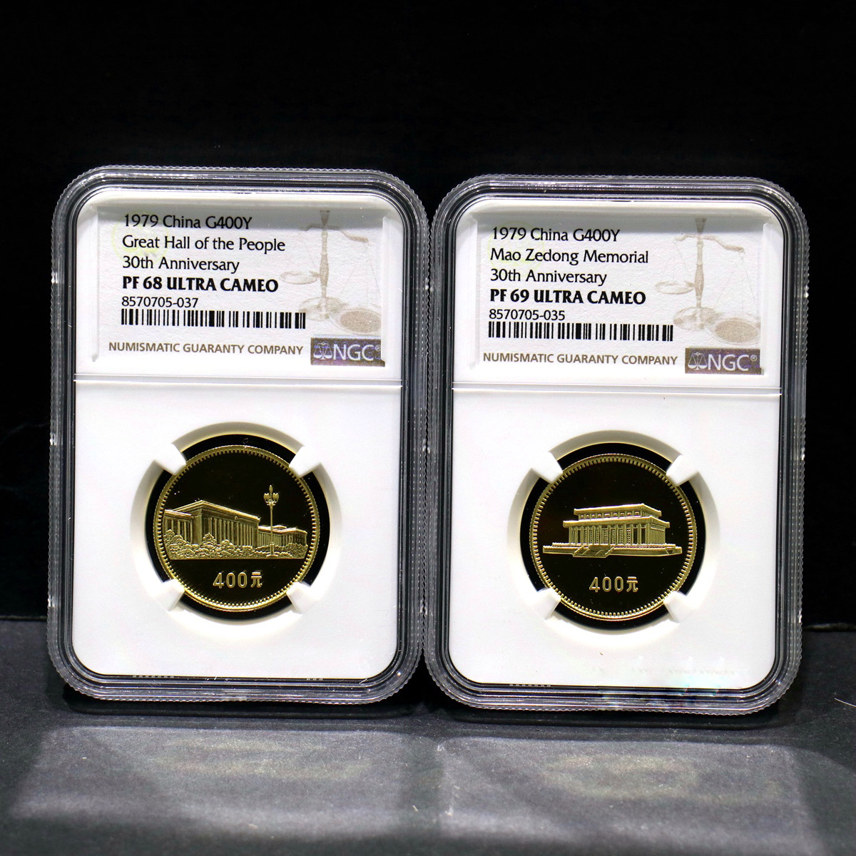 1979年建国三十周年1/2盎司精制金币四枚一套NGC69+68带证
