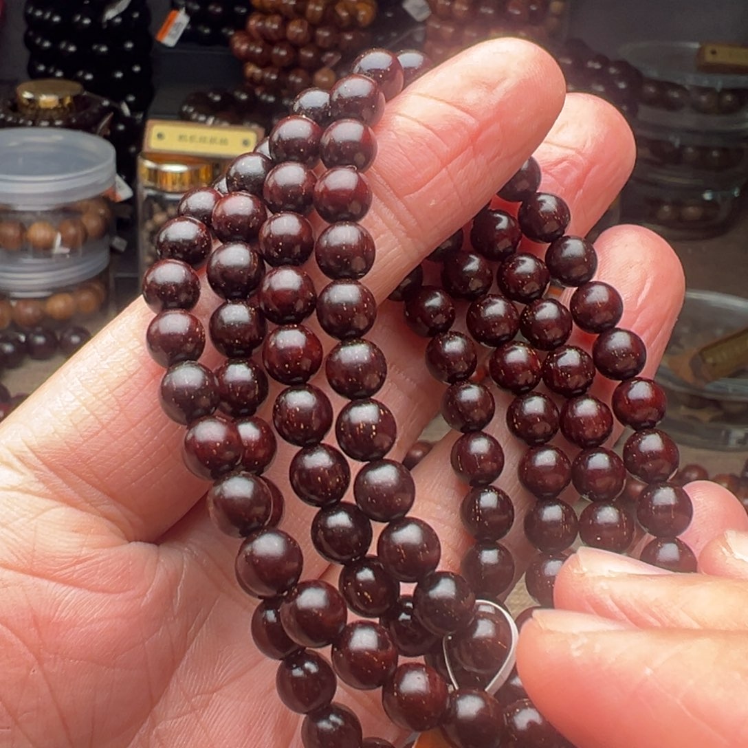 素***帆黄花梨/降香黄檀手串/手链0.6泥料满金星