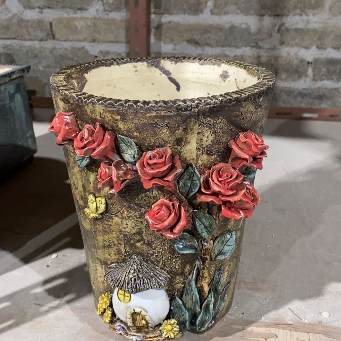 红陶青藤花器多肉花盆