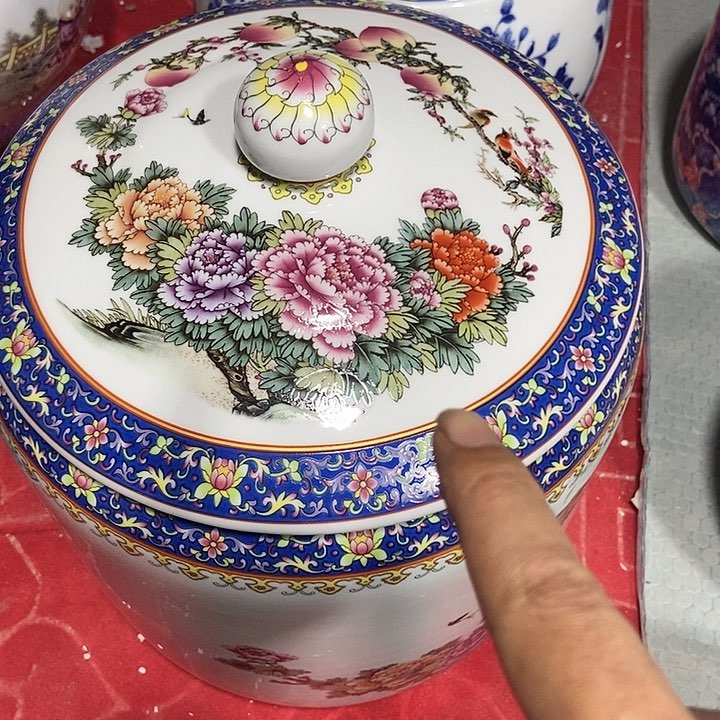 瓷片惠**心景德镇陶瓷罐一个