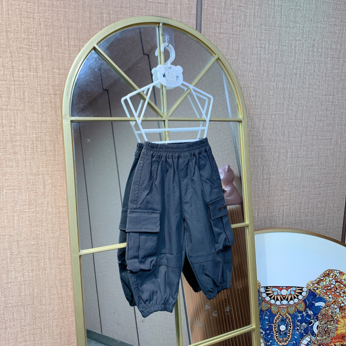 AD503   宝宝深灰色工装长裤  秋款