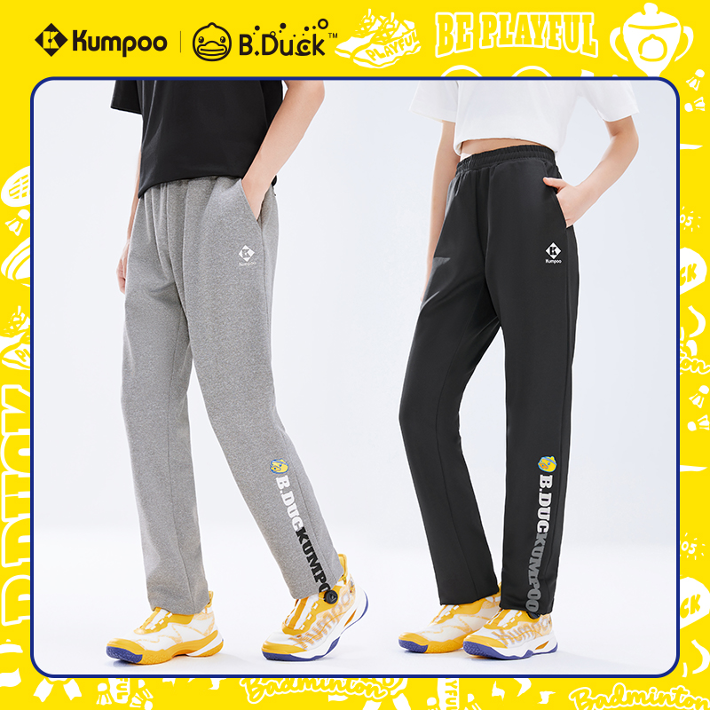 KUMPOO/薰风【小黄鸭联名】简约运动风印花和LOGO元素长裤KKU-6049