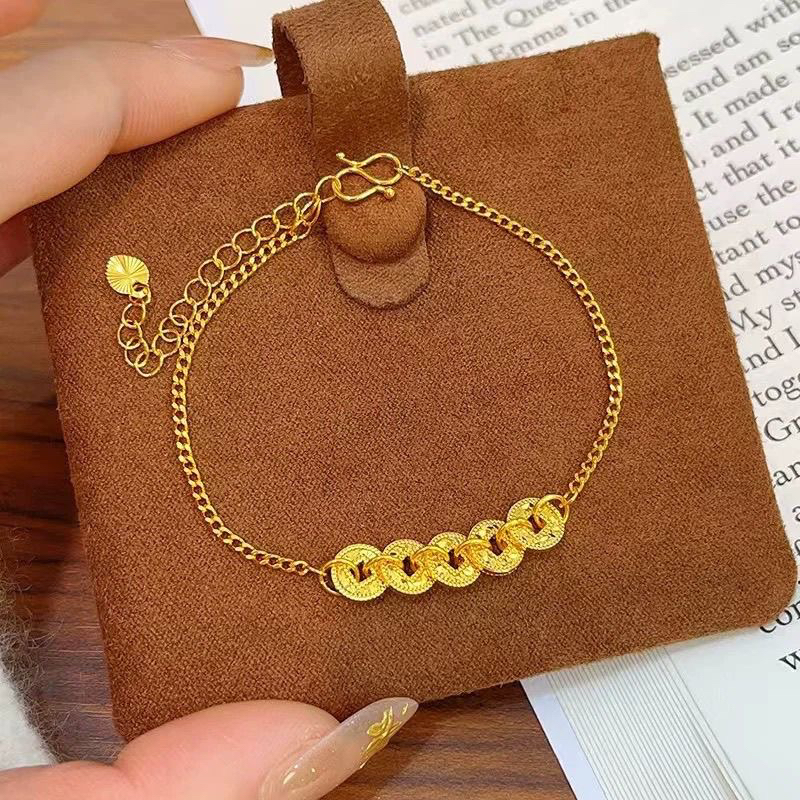 铜合金手链 2025新款碎冰冰五帝币手链气质百搭高级感手饰